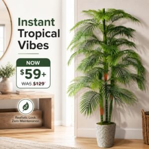 6ft Artificial Golden Cane Palm Tree