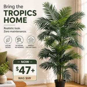 6.5ft Artificial Golden Cane Palm Tree