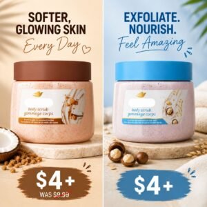 Body Scrub Exfoliates and Deeply Nourishes for Smooth, Radiant Skin