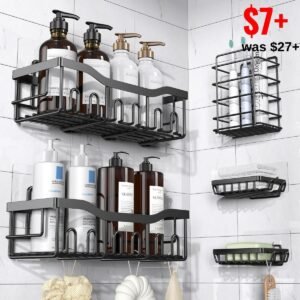 Adhesive Shower Caddy, 5 Pack