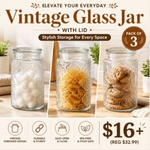 Vintage Glass Jar With Lid