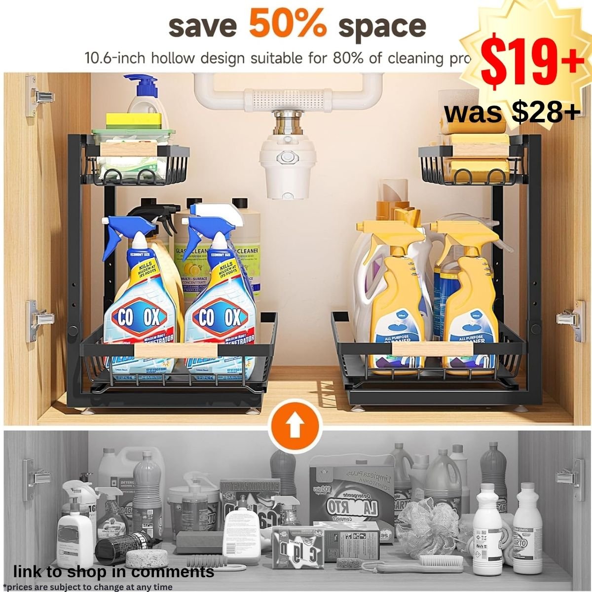 2 Packs Under Sink Organizer
