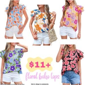 Gorgeous floral boho tops