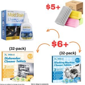 Mold/stain remover gel |Washing Machine Cleaner Tablets |cleaning sponges (4-pack)