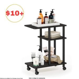 Turn-N-Tube C Shaped Side Table With Casters