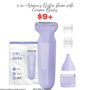 3-in-1 Women's Electric Razor with Ceramic Blades