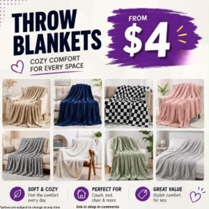 Throw Blankets From $4+