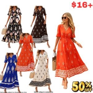 Boho maxi dresses with pockets