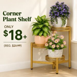 3 Tiered Gold Plant Stand Indoor