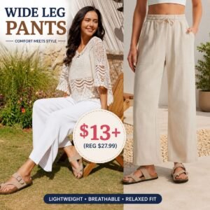 Wide Leg Side Slit Ankle Pants