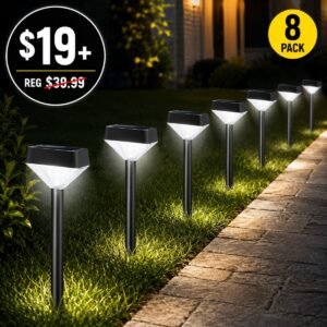 8 Pack Solar Pathway Lights