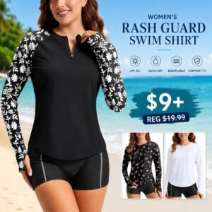 Womens Swim Shirt UPF50+ Rash Guard