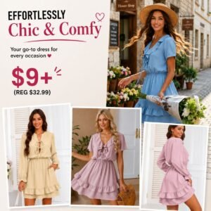 Womens Tie Front Mini Dress