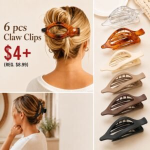 6 pcs Lay Down Claw Clips
