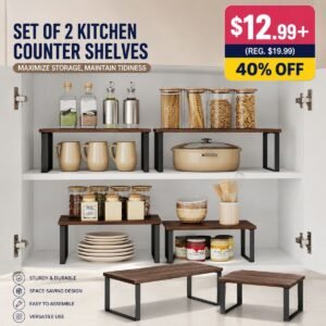 Set of 2 Kitchen Counter Shelves
