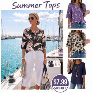 Women’s 3/4 Sleeve Button Down Blouse