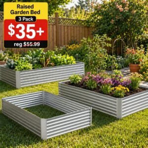 3pcs Galvanized Raised Garden Bed