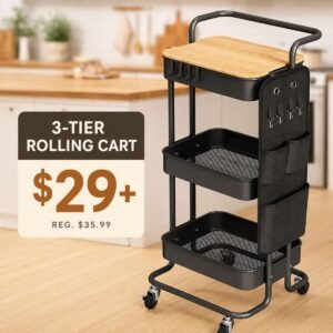 3 Tier Metal Utility Rolling Cart