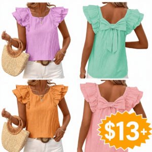 Womens Bow Tie Back Tops