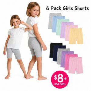 6 Pack Girls Bike Shorts