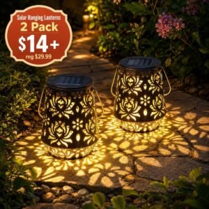 2 Pack Solar Hanging Lanterns