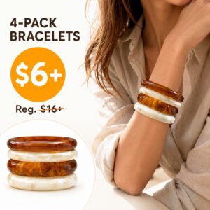 4 Pcs Acrylic Bangles