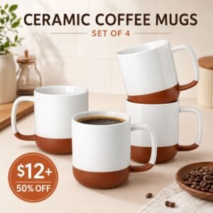 Ceramic Coffee Mugs Set of 4,