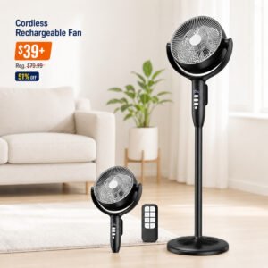 Cordless Rechargeable Pedestal Fan