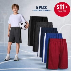5 Pack Boys Athletic Shorts