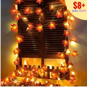 2 Pack Fall Decor Maples Leaves Lights