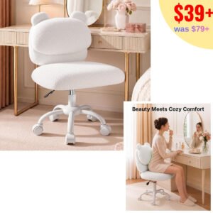 Vanity Chair with Wheels