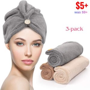 3 Pack Hair Drying Towels