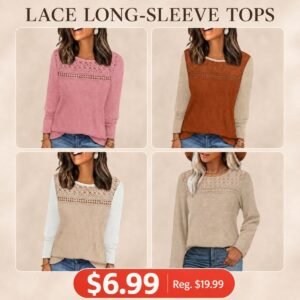 Casual Lace Spring Long Sleeve Shirts