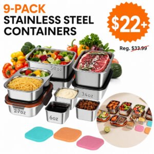 Stainless Steel Salad Bowls with Lids