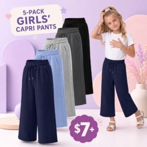 5 Pack Girls Capri Pants