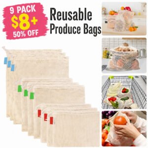 9 Pack Reusable Produce Bags