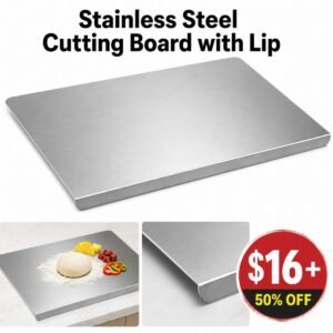 Stainless Steel Cutting Board with Lip