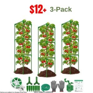 3 Packs Fiberglass Tomato Cages for Garden