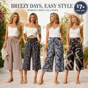 Women's Wide Leg Capri