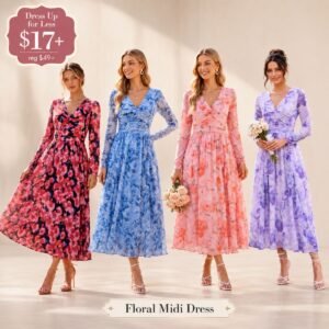 Women's Long Sleeve Floral Maxi Dress