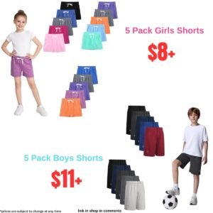 5 Pack Boys Shorts | 5 Pack Girls Shorts
