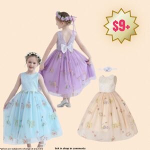 Sweet bow back tulle dresses for girls