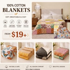 100% Cotton Boho Blankets