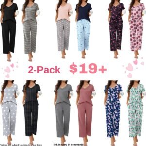Womens Pajamas Sets -- 2 Pack