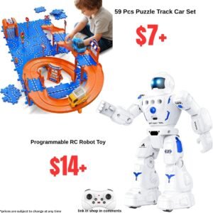 59 Pcs Puzzle Track Car Set | Programmable RC Robot Toy