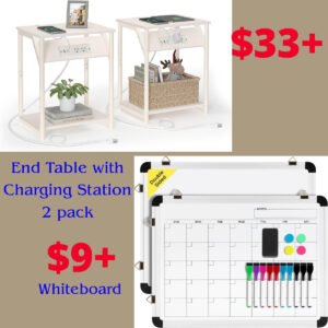 Whiteboard | End Table with Charging Station