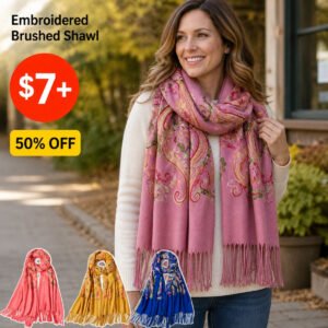 Embroidered Brushed Shawl