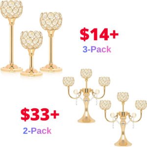 Crystal tealight candle holder decor