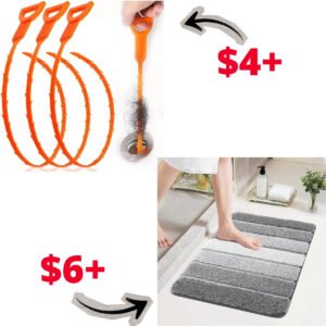 3 Pack Drain Clog Remover | Bath Mat