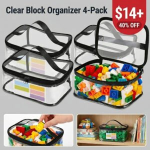 4 Pack Clear Toy Storage Bags